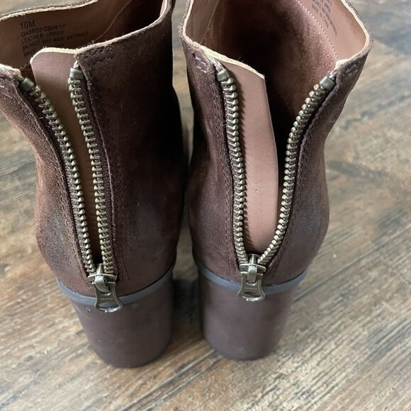 Korks Boots by Kork Ease Sz 10M Denoon Brown Suede Buckle Heeled Booties Ankle - Picture 10 of 11